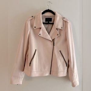 Faux Suede Soft Pink Moto Jacket | Size XL | NWOT